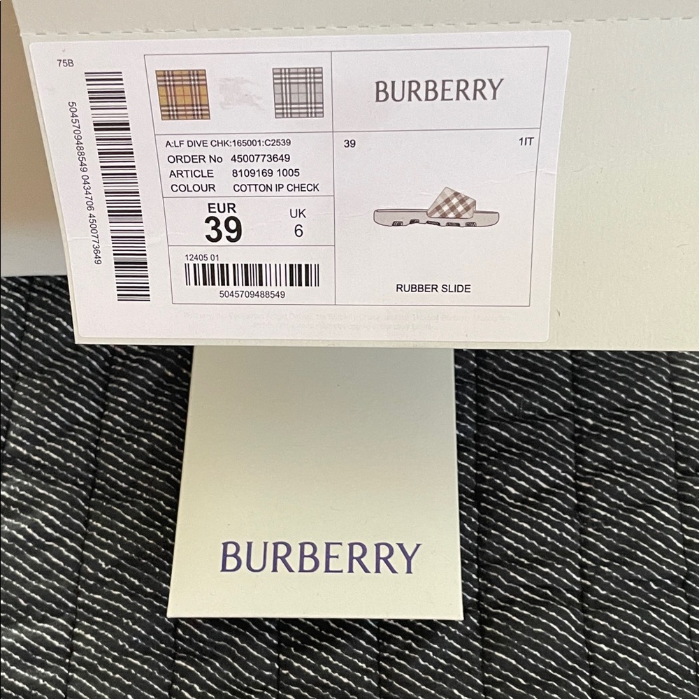 Burberry Cream Check Slide Sandals - Picture 13 of 13